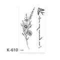 Minimalist wildflower and swallow temporary tattoo sticker for stylish waterproof body art. - K-610