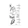 Waterproof temporary tattoo sticker sketch line cat design in black and white body art. - K-206
