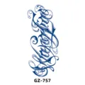 Herbal semi-permanent tattoo sticker waterproof gothic letter design for arm body art. - GZ-757