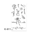 Temporary tattoo sticker black line art floral rose daisy minimalist waterproof skin art - K-611