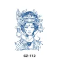 Herbal temporary tattoo sticker with Japanese geisha mask design, waterproof and long-lasting. - GZ-112