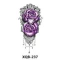 Purple rose lace temporary tattoo sticker featuring heart diamond design for body art and fashion. - Purple Rose Lace Style (XQB-237)