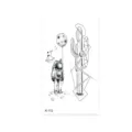 Adhesivo de tatuaje temporal impermeable con astronauta y diseño de cactus geométrico arte. - K-112 Astronauta y Cactus