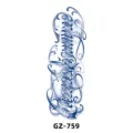 Herbal semi-permanent tattoo sticker, dark blue script letter design for arm body art decor - GZ-759