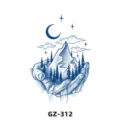 Herbal semi permanent temporary tattoo sticker featuring hand mountain forest design waterproof. - Hand Starry Night Style (GZ-312)