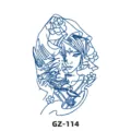 Herbal semi-permanent waterproof juice tattoo sticker Japanese geisha Hannya mask - GZ-114