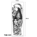 Tatouage temporaire bras entier avec design de loup et de forêt, art corporel imperméable. - Loup et Forêt (TQB-323) / 170x480mm
