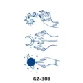 Herbal semi-permanent waterproof temporary tattoo sticker with mystical celestial hand design. - Astrological Symbols Style (GZ-308)
