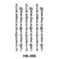 Temporary tattoo sticker sheet featuring vertical stylized script design, easy to apply and remove. - HB-096