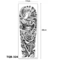 Manche de tatouage temporaire bras entier étanche grande colombe rose ancre 17x48cm - Colombe et Rose (TQB-324) / 170x480mm