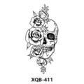 Adhesivo de tatuaje temporal impermeable con calavera y rosas para fiesta y festival. - Estilo Cráneo Rosa(XQB-411)