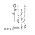 Minimalist black temporary tattoo sticker featuring rose and dolphin line art for body art. - K-615