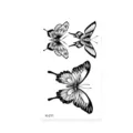 Black and white sketch butterfly temporary tattoo sticker sheet for body art and use. - K-211