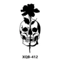 Pegatina de tatuaje temporal impermeable con diseño de calavera y rosa para fiesta. - Estilo Cráneo Rosa(XQB-412)
