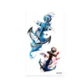 Waterproof temporary tattoo sticker with colorful watercolor anchor designs and birds. - K-212