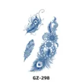 Herbal semi-permanent waterproof juice tattoo sticker, feather and floral design for arm. - Feather Mandala Style (GZ-298)