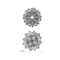 Pegatina de tatuaje temporal mandala variante, diseno floral negro, arte corporal impermeable - K-116 Flor de Mandala