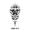 Adhesivo de tatuaje temporal impermeable con búho negro y diseño floral. - Estilo Geometría Búho(XQB-413)