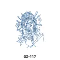 Herbal juice temporary tattoo sticker with traditional Asian woman and mask design waterproof - GZ-117