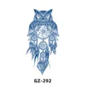 Herbal semi-permanent juice tattoo sticker featuring an intricate owl and dreamcatcher design. - Owl Dream Catcher Style (GZ-292)