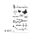 Disposable waterproof temporary tattoo sticker with cute floral butterfly designs. - K-617