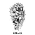 Adhesivo de tatuaje temporal impermeable con diseño de lobo y flor mandala variante. - Estilo Cara de Lobo Floral(XQB-414)