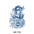 Herbal temporary tattoo sticker waterproof Japanese geisha hannya mask blue design GZ-118 - GZ-118