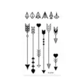 Minimalist black arrow temporary tattoo sticker waterproof geometric line body art decor - K-214