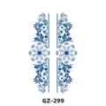 Herbal semi-permanent tattoo sticker with blue floral vine pattern, waterproof body art design. - Symmetrical Vine Style (GZ-299)