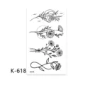 Temporary tattoo sticker featuring floral, botanical and geometric line art designs. - K-618
