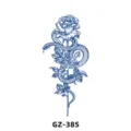 Temporary tattoo sticker featuring a snake wrapped around a rose flower design in blue. - GZ-385