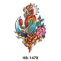 Adesivo per tatuaggio temporaneo impermeabile con fenice luna fiore colorato per braccio - Uccello Divino e Peonia (HB-147X)