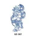 Herbal semi-permanent juice temporary tattoo sticker, blue snake rose arm design. - GZ-387