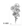 Adesivo per tatuaggio temporaneo arte di linea nera bouquet di fiori arte corporea impermeabile - K-680