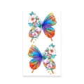 Colorful floral butterfly temporary tattoo sticker set, artistic skin art body decoration - K-544