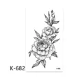 Adesivo per tatuaggio temporaneo floreale, motivo di fiore di peonia nera per donne. - K-682