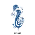 Waterproof temporary herbal juice tattoo sticker featuring a classic cobra and rose design. - GZ-390