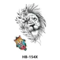 Adesivo per tatuaggio temporaneo con design di leone e leopardo per l'arte del corpo. - Leone e Leopardo (HB-154X)