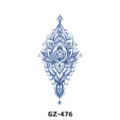 Semi-permanent herbal juice tattoo sticker with intricate mandala lotus design, waterproof style. - GZ-476 / 180X110MM