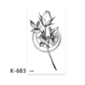 Adesivo per tatuaggio temporaneo fiore di rosa nero bianco design geometrico arte corporea. - K-683