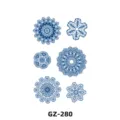 Blue floral temporary tattoo sheet herbal lace mandala waterproof body art sticker design - GZ-280 / 110x180mm
