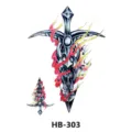 Waterproof temporary tattoo sticker cool sword flame design body art variant style - HB-303 / 210*148mm