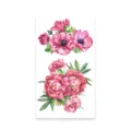 Waterproof temporary tattoo sticker with pink watercolor floral bouquets, elegant body art. - K-548