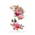 Fresh watercolor floral tattoo sticker featuring roses and strawberries, stylish body art variant. - K-550