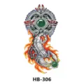 Colorful waterproof half-sleeve temporary tattoo sticker featuring scorpion and tribal totem - HB-306 / 210*148mm
