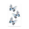 Blue butterfly and cherry blossom floral temporary tattoo sticker sheet body art - K-551