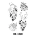 Temporary tattoo sticker waterproof black and white animal floral design for men and women variant - HB-307X / 210*148mm