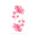 Pink watercolor floral temporary tattoo sticker, fresh floral body art design variant. - K-552