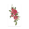 Colorful botanical floral temporary tattoo sticker, vibrant peony flower design for body art. - K-553