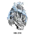 Waterproof dragon temporary tattoo sticker with blue wave design for fashion body art. - HB-310 / 210*148mm